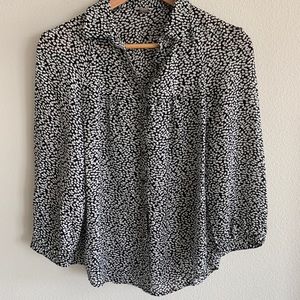 Fossil Black & White Print Blouse